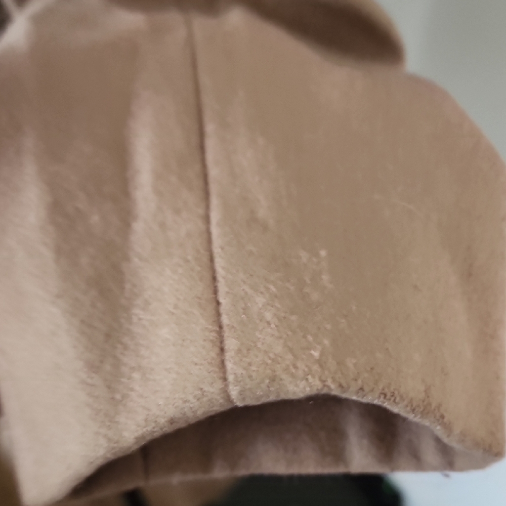 Elevenses Anthropologie Wool Blend Tan Trench Coat with Knit Accents - Picture 7 of 13